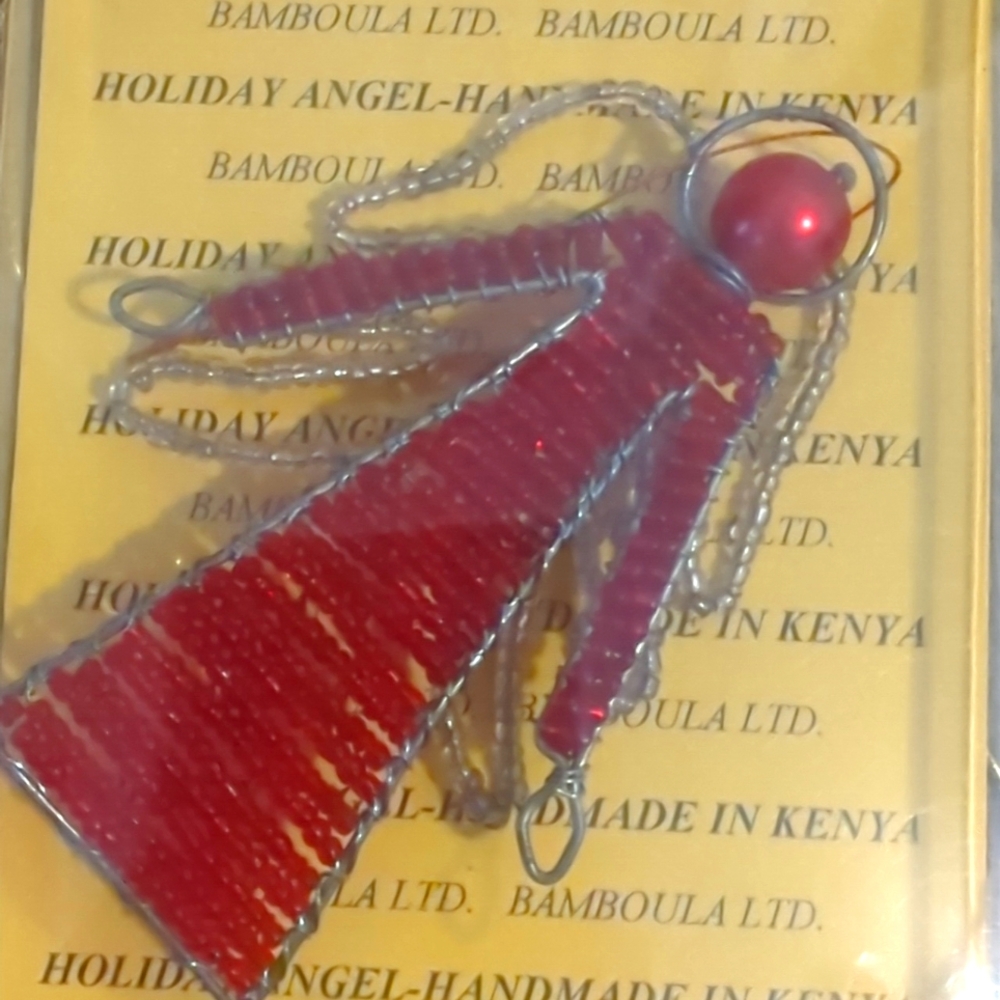 Artisan Christmas Angel Glass Beaded Ornament